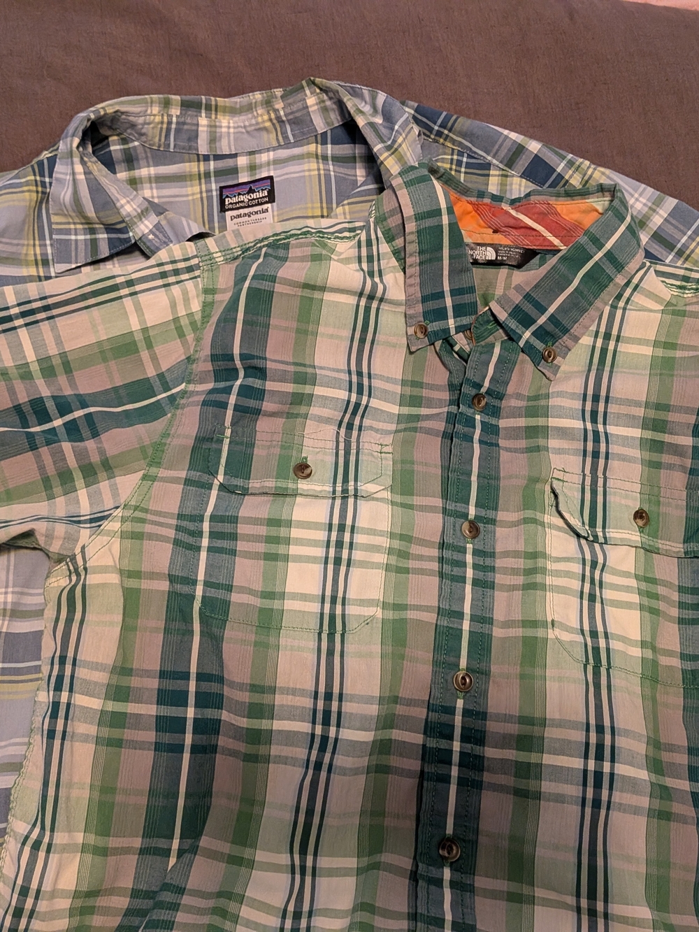 Patagonia Men's Green Plaid Button-Up Shirt